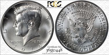 2014-D 50C Silver, 50th Anniversary Set MS69