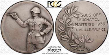 1939 Medal Neuchatel R-1008A Matte SP65
