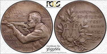 1900 Medal Basel R-127a Matte Ag SP64