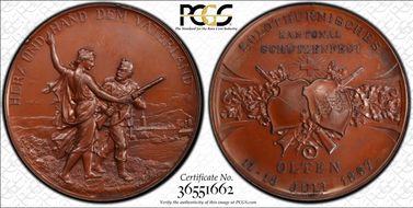 1897 Medal Solothurn R-1125 Bronzed AE SP63