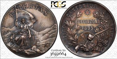 1895 Medal Bellinzona R-1406a Ag Matte SP64
