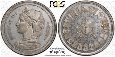 1879 Medal R-105c Basel White Metal MS61