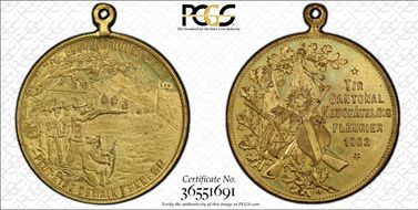 1902 Medal Fleurier R-987 Var Brass MS63