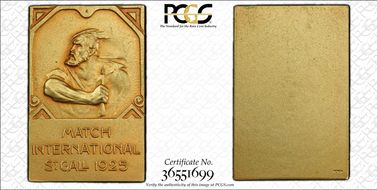 1925 Medal St. Gallen R-1197b Gilt Matte SP65