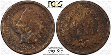 1909-S 1C Indian VF25BN