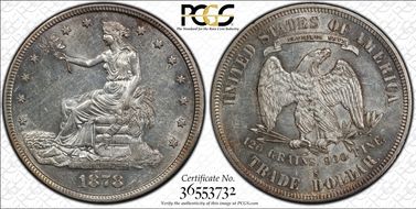 1878-S T$1 Trade AU58