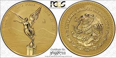 2018-Mo 1/2 oz Libertad Gold  Reverse Proof First Strike PR70