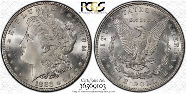 1883 $1 MS67+ 