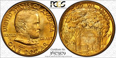 1922 G$1 Grant, No Star MS65