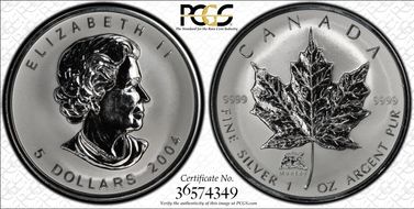 2004 $5 ML Monkey SP63