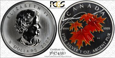 2007 $5 Sugar Maple Colored MS67