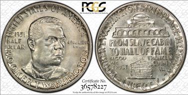 1951 50C Booker T. Washington MS66+
