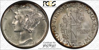 1940-D 10C MS67+ FB