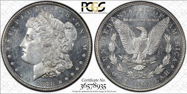 1878 7TF $1 Reverse of 1879 MS63PL