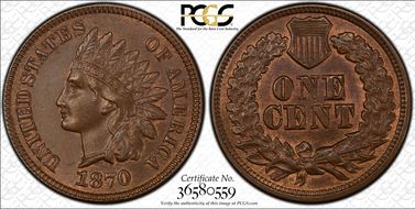 1870 1C MS65BN