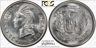 1952 25C MS66