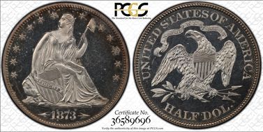 1873 50C Arrows PR64CAM