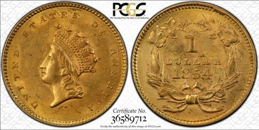 1854 G$1 Type 2 MS62