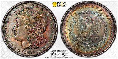 1890 $1 AU58+