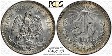 1935-M 50C KM-448 Ag MS65