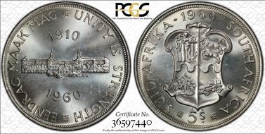 1960 5 Shil 50th Anniversary SA Union PL66