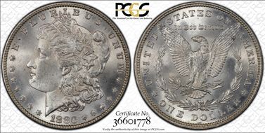 1880 $1 VAM 11, Checkmark MS65