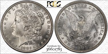 1882-O $1 VAM 7, O/O MS65+