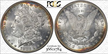 1883 $1 VAM 10, Sextupled Stars MS63