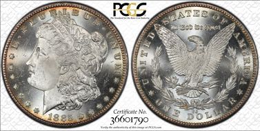 1885-CC $1 VAM 4 Doubled Dash MS65