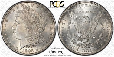 1885-S $1 VAM 6, S/S MS65