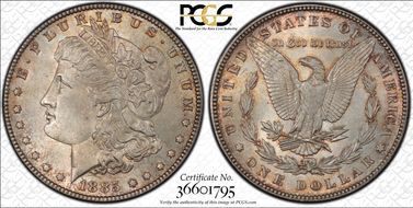 1885 $1 VAM 22 Dash MS65