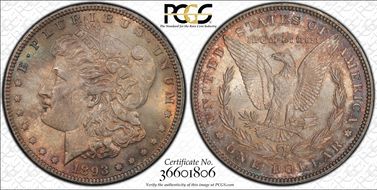 1893 $1 VAM 4, Doubled Stars MS64