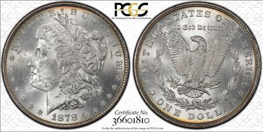 1878 7TF $1 R79 VAM 223, Washed Out L MS63