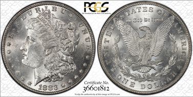 1883 $1 VAM 10, Sextupled Stars MS63