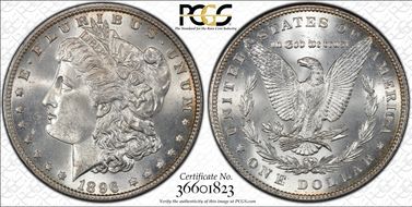1896 $1 VAM 4, Doubled Stars MS64