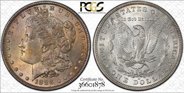 1886-O $1 VAM 11A 2+2 Clash MS62