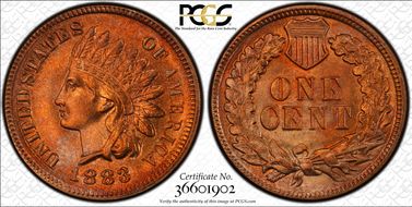 1883 1C MS66RD