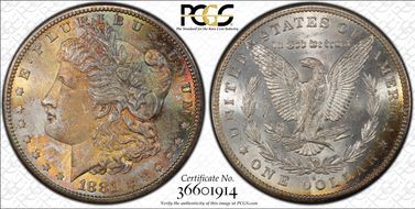 1881-S $1 VAM 54B, Wounded Eagle MS65