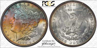 1888 $1 VAM 4, Doubled Reverse MS64