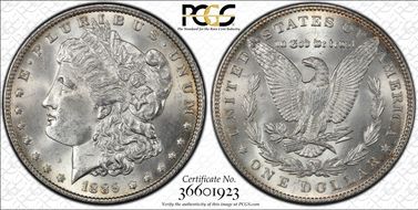 1889 $1 VAM 5A Pitted Reverse MS64