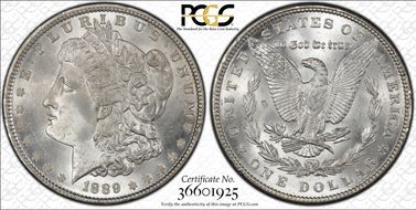 1889 $1 VAM 18 Doubled Ear MS65