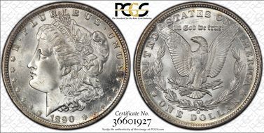 1890-O $1 VAM 10, Comet MS65