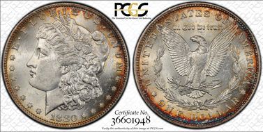 1880-O $1 VAM 6C, 8/7 Ear MS63