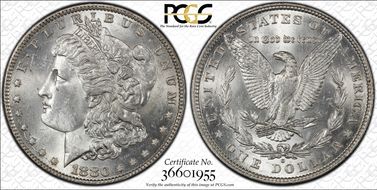 1880-O $1 VAM 55, Checkmark MS62