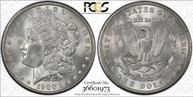 1900 $1 VAM 16A, Two Olive Rev MS65