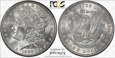 1900 $1 VAM 11, Doubled Wing MS65