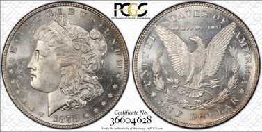 1878 7TF $1 R78 VAM 80 Weak LIB MS64