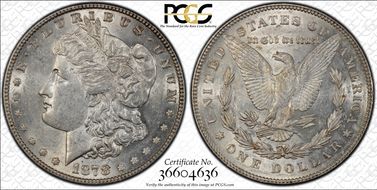 1878 7TF $1 VAM 166 AU55