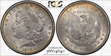 1878 7TF $1 VAM 222A, Face Chips MS62