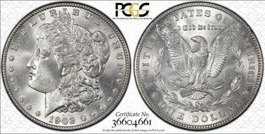 1902 $1 VAM 4, Doubled Ear MS64